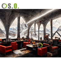 Comptoir de bar à vin en bois éclairé par LED, design moderne pour restaurant, boîte de nuit, pub, bar, vente au détail, pour l'affichage en magasin de spiritueux