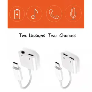 3,5-mm-Kopfhöreranschlussadapter mit Audio und Ladegerät 2 in 1 Beleuchtung auf 3,5-mm-Aux-Kopfhörer-Splitter für iPhone 11/Xs/7/8/SE, iOS13
