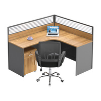 Chaise de bureau moderne en forme de L combinaison simple écran pour quatre personnes table de séparation de poste de travail pour une utilisation simple au bureau