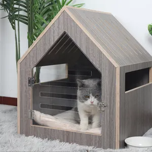 Indoor Wooden Cat Furniture Pet Houses Customized Rabbit House Wood Animal Kennel Dog House Pet Cages