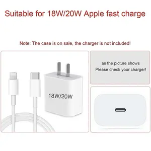 Nero ama custodia per caricabatterie in Silicone morbido per <span class=keywords><strong>iPhone</strong></span> 15 14 <span class=keywords><strong>13</strong></span> <span class=keywords><strong>Apple</strong></span> 18/20W custodia protettiva per cavo di protezione - Product Image 2