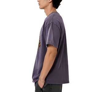เสื้อยืดโอเวอร์ไซส์ผู้ชาย ลายปักตัวการ์ตูนอนิเมะ แขนสั้น คอกลม ผ้าฝ้ายลำลอง ดีไซน์ลายด้านหน้าและด้านหลัง - Product Image 4