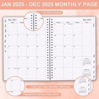 Premium 120GSM Carton Académique Planificateur Mensuel Calendrier 18 Mois Jan 2025-Jun 2026 Travail Scolaire Onglets Mensuels Cadeau De Poche