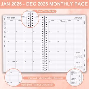 Calendario mensile accademico di Planner di cartone Premium 120GSM 18 mesi gennaio 2025-Jun 2026 lavoro scolastico mensile per schede regalo tascabile - Product Image 2