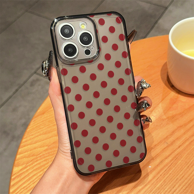 Space Case - Transparent Black Polka Dots