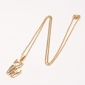 ノンターニッシュシルバー18Kゴールドメッキステンレススチール折り紙フォックスペンダントネックレスジュエリー女性用 - Product Image 6