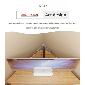Ngôi nhà nhỏ Màu gỗ sồi góc tam giác góc bàn học bàn máy tính bàn viết tại nhà - Product Image 5