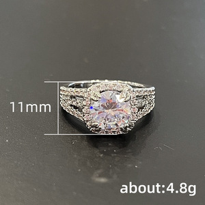 Anello di Diamanti F1469 per Donna, Classico Anello di Fidanzamento con Diamante Naturale Taglio Brillante Rotondo, Stile Halo - Product Image 4