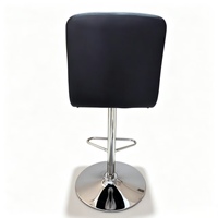 Tabouret de bar moderne en cuir PU avec dossier, pivotant à 360°, hauteur réglable, base chromée, repose-pieds pour comptoir de cuisine, café