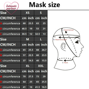 Masque en latex sexy pour fétichisme, avec trous pour les yeux, bâillon pour la bouche, tube nasal et fermeture éclair arrière, pour usage BDSM adulte - Marque pour partenaire intime - Product Image 2