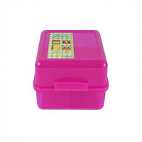 Boîte à bento en plastique portable à double couche carrée pour étudiants avec conservation de la fraîcheur et compartiments pour le déjeuner