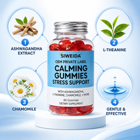 Gommes Apaisantes Ashwagandha L-Théanine Marque Privée Anti-Stress Humeur Vegan Sans Sucre Camomille GABA 60