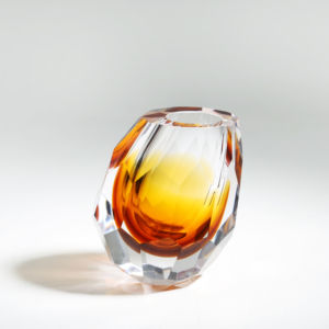 Vase en verre de Murano soufflé à la main, design art déco avec artisanat en bois de vent simple pour la maison, art de table pour fleurs - Product Image 1