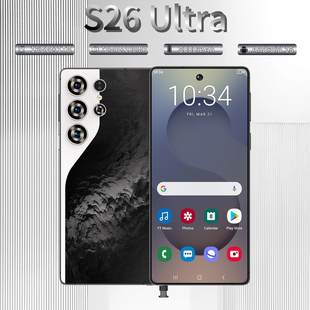 Hot Sale S26 Ultra 16GB+1TB Smartphone 7.3inch Unlocked 5G Android 15 Decacore CDMA HD Original 5G Cellphone Mobile Phones