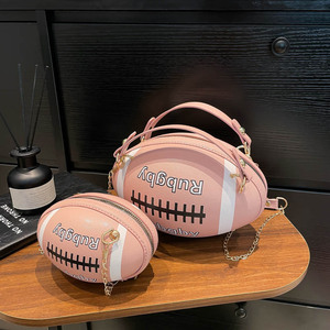 Nouveau <span class=keywords><strong>Sac</strong></span> à Bandoulière Unique en PU Grande Taille pour Femme, Style Dessin Animé Japonais 2025, <span class=keywords><strong>Sac</strong></span> Rond Petit Format, <span class=keywords><strong>Sac</strong></span> <span class=keywords><strong>Rugby</strong></span> - Product Image 6