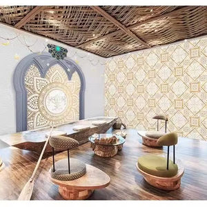 3D วอลเปเปอร์ชนเผ่าพื้นเมืองไทยแบบสร้างสรรค์สไตล์ร้านอาหารร้านเสื้อผ้าวอลล์เปเปอร์พื้นหลังห้องนอนโยคะอินเดีย - Product Image 1