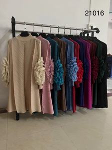 النساء متواضعة مياكي دبي الهندي مقاس كبير فساتين خط طويلة الأكمام الرسن الرقبة فضفاضة فساتين نسائية فساتين عارضة الموضة - Product Image 6