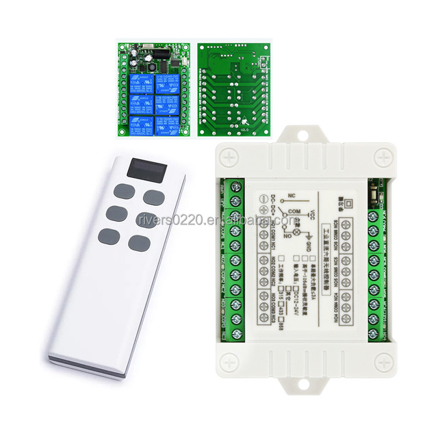 433MHZ Universal DC 12V 24V 6CH RF Wireless Radio Remote Control Switch System Receiver Transmitter for Smart Home Automation