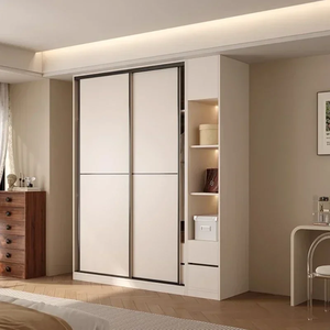 Système de dressing intégré moderne, style italien minimaliste, sur mesure, blanc chaud, avec rangement dissimulé, très demandé pour chambre à coucher - Product Image 2