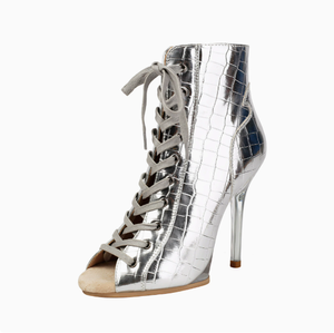 <span class=keywords><strong>Bottines</strong></span> à lacets pour femmes, motif crocodile, bout ouvert, talon aiguille, <span class=keywords><strong>bottines</strong></span> tendance, chaussures <span class=keywords><strong>de</strong></span> danse <span class=keywords><strong>de</strong></span> scène, chaussures <span class=keywords><strong>de</strong></span> <span class=keywords><strong>jazz</strong></span> - Product Image 4