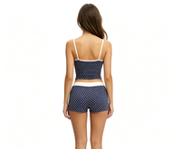 Ensemble pyjama deux pièces pour femme, haut de pyjama à pois et short, vêtements de détente sans manches, bretelles spaghetti, vêtements de nuit personnalisés pour femmes