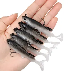 ACETOPWAY en çok satan toplu 80mm 13g çift kuyruk plastik yem vibe yumuşak balıkçılık lures