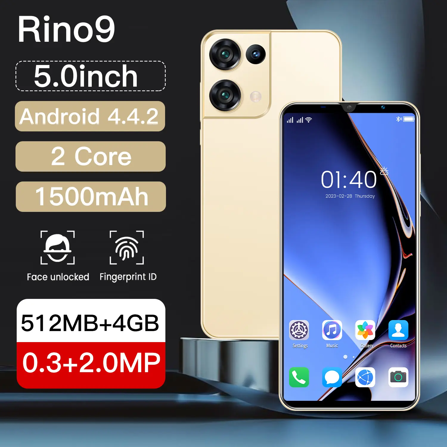 Orijinal çoklu dil akıllı Telefon yepyeni 1GB + 8GB 5.0 inç 854*480 cep telefonu Android 8.1 Celular Telefon düşük fiyat