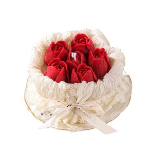 Bougie parfumée en forme de rose et de tulipe, cire de soja mélangée, bouquet fait main, boîte cadeau, décoration pour la fête des mères - Product Image 4