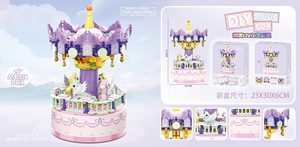 Carillon Musicale Fai-da-te a Blocchi da Costruzione, Carosello dei Sogni con Funzione Girevole, Giocattolo Creativo da Assemblare per Regalo di <span class=keywords><strong>Compleanno</strong></span> e Decorazione Domestica - Product Image 3