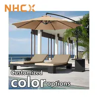 NHCX שמש LED אורות שלוחה שמשייה חיצוני גן ענק גן שמשייה מטריות פטיו