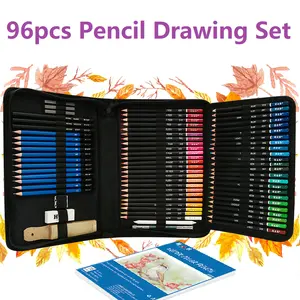 96pcs Professional Sketch Drawing Pencils Set mit Trage tasche Charcoal Graphite Oil Coloured Pencil Painting Book Kit für Studenten