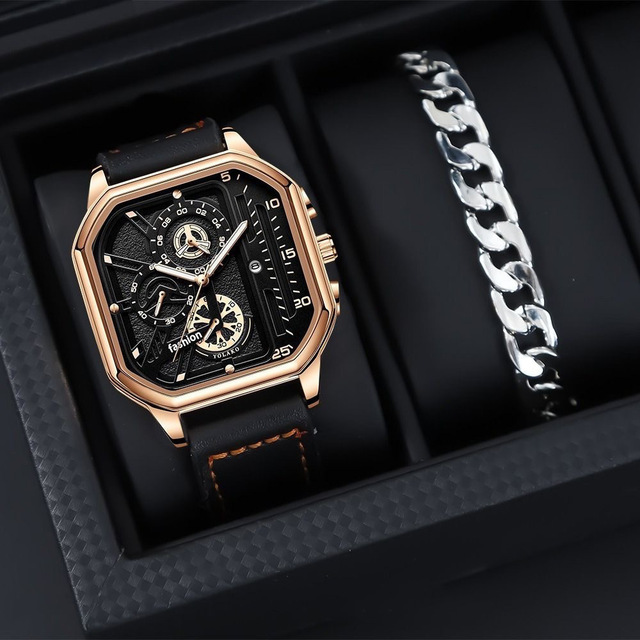 New Men's Quartz Watch Luminous Calendar Trendy Fashion Business High Quality Quartz Watch