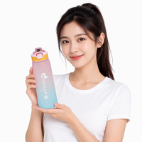 Bouteille d'eau étanche en Tritan+PP avec bouchon à ouverture directe, couvercle à ressort, isolation thermique, compatible lave-vaisselle pour la randonnée, les voyages - Utilisation adulte