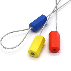 Precinto de alambre de acero hexagonal M112 de 1.8mm de espesor con cabeza de bloqueo metálica recubierta de ABS para logística, transporte y petroquímicos - Product Image 1