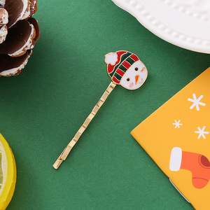 Pinces à cheveux créatives pour <span class=keywords><strong>arbre</strong></span> de Noël Nouveau design Père Noël Elk Alliage d'or Accessoires de cheveux pour enfants pour la fête - Product Image 2