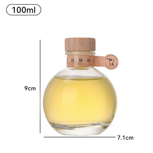 Mini petit rond vide personnalisé Tequila Gin <span class=keywords><strong>Vodka</strong></span> Whisky bouteille 100ml jus gingembre verre vin liqueur Shot spiritueux bouteille avec bouchon - Product Image 6
