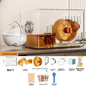 Choix de logement écologique pour animaux de compagnie, <span class=keywords><strong>cage</strong></span> à <span class=keywords><strong>hamster</strong></span> pour petits animaux, en acrylique transparent, matériau durable, usage domestique - Product Image 6
