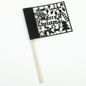 ธงตกแต่งวันเกิด TYLOO ธงกระดาษ ธงคริสต์มาส สุขสันต์วันคริสต์มาส เบอร์เกอร์ พิซซ่า ธงไม้จิ้มฟันขนาดเล็กแบบสร้างสรรค์ - Product Image 5