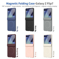 Funda Plegable con Tacto de Piel para Samsung Galaxy Z Flip 8 7 6 5, con Anillo Magnético Integrado, Protección Completa y Resistente a Impactos