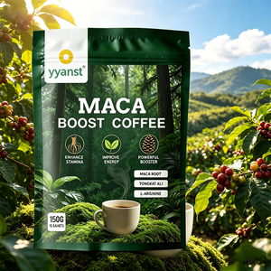 Poudre de café Maca Boost 15 sachets 150g avec racine de Maca, Tongkat Ali et L-Arginine pour la vitalité quotidienne des adultes, complément alimentaire - Product Image 1