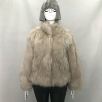 Manteau en fourrure de renard bleu pour femme, col en V court, véritable fourrure de renard, veste d'hiver