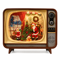 Lampe musicale TV, globe à neige, lanterne à eau, lumière LED, alimentée par piles, cadeaux pour décorations de Noël