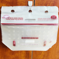 Fabricant de supermarché PP plastique fermeture à glissière emballage de fruits trou d'aération sac d'emballage de raisin avec trou respirant pour l'épicerie