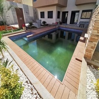 WPC Wasserdichte Quadratische Hochglanz-Holz-Kunststoff-Verbunddielen für Außenterrassen Schwimmbäder Innenhöfe