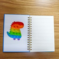 Cuaderno Espiral con Diseño de Dibujos Animados, Juguete Antiestrés Pop It, Cuaderno de Hojas Sueltas de Colores, Diario para Aliviar el Estrés, Bloc de Notas A5 al por Mayor