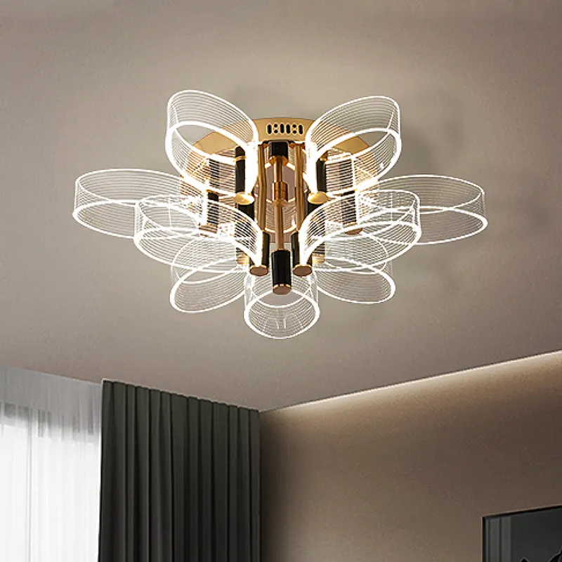 Acrylic light guide plate nordic living room bedroom design hotel chandelier lights fixtures modern led ceiling lights