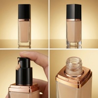 Pompe de luxe de haute qualité en or rose avec flacon en verre dégradé vert pour les lotions, sérums et fonds de teint liquides 30ML