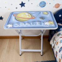 Ensemble table et chaise d'étude pliables et portables pour jeunes enfants, avec structure en MDF et métal, design écologique