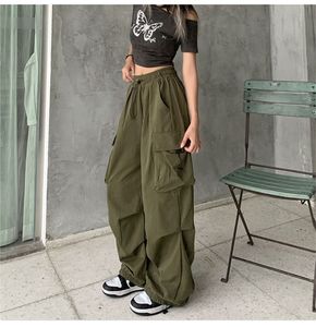 New 2023 Stylish Solid Color Elastic Waist <strong>Cargo</strong> Pants <strong>Women</strong> Casual Retro Vintage <strong>Trousers</strong> - Product Image 2
