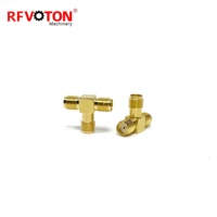 Adaptador SMA hembra a doble SMA hembra 3 vías tipo T adaptador Coaxial para enrutador de red inalámbrica LPWAN antena WiFi